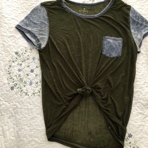 Olive Green & Blue T-shirt